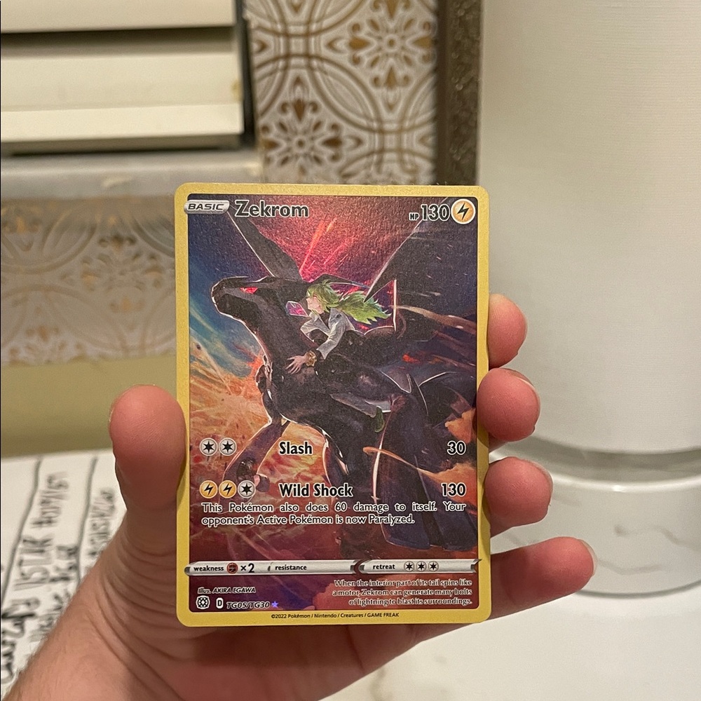Pokemon Trading Card - Zekrom with Black and Yellow